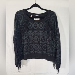 Superdry The Festival Fringe Sweatshirt Womans L Boho Tribal print